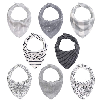 The Peanutshell Bandana Drool Bibs For Baby Boys Or Girls - 8 Pack Set For Feeding, Teething, Drooling