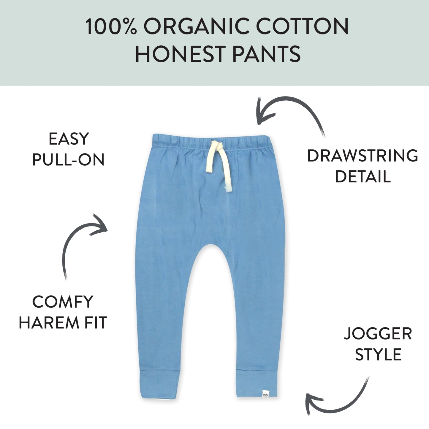 Honestbaby Multipack Honest Pants Joggers Pull On 100% Organic Cotton For Infant Baby And Toddler, Boys, Girls, Unisex, Seersuck