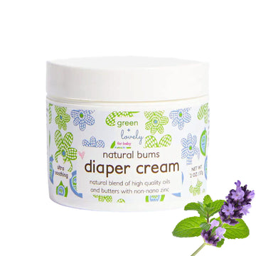Natural Bums Diaper Rash Cream (Chemical Free), Made with Organic Shea Butter & Coconut, Lavender Chamomile. Non-nano. High Grad