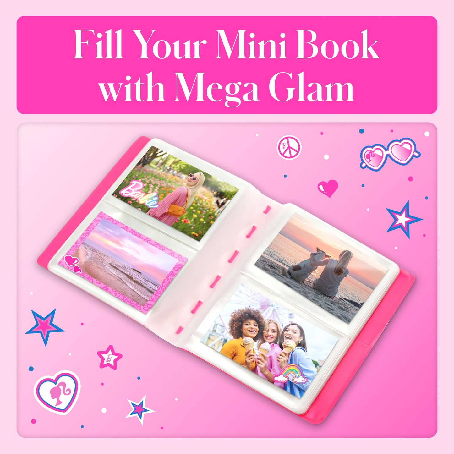Kodak X Barbie 64-Photo Mini Photo Album With Transparent Window Cover For Barbie Instant 2X3    Zink Zero Ink Photo Paper