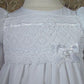 100% Cotton Girls Preemie Dress Christening Gown Baptism Set With Lace Hem 2-3Lbs White