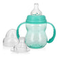 Nuby 3 in 1 Baby Bottle to Training Sippy Cup - 8 Oz Toddler Cups Spill Proof with Soft Spout, Nipple & Removable Grip Handles -