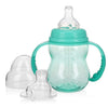 Nuby 3 in 1 Baby Bottle to Training Sippy Cup - 8 Oz Toddler Cups Spill Proof with Soft Spout, Nipple & Removable Grip Handles -