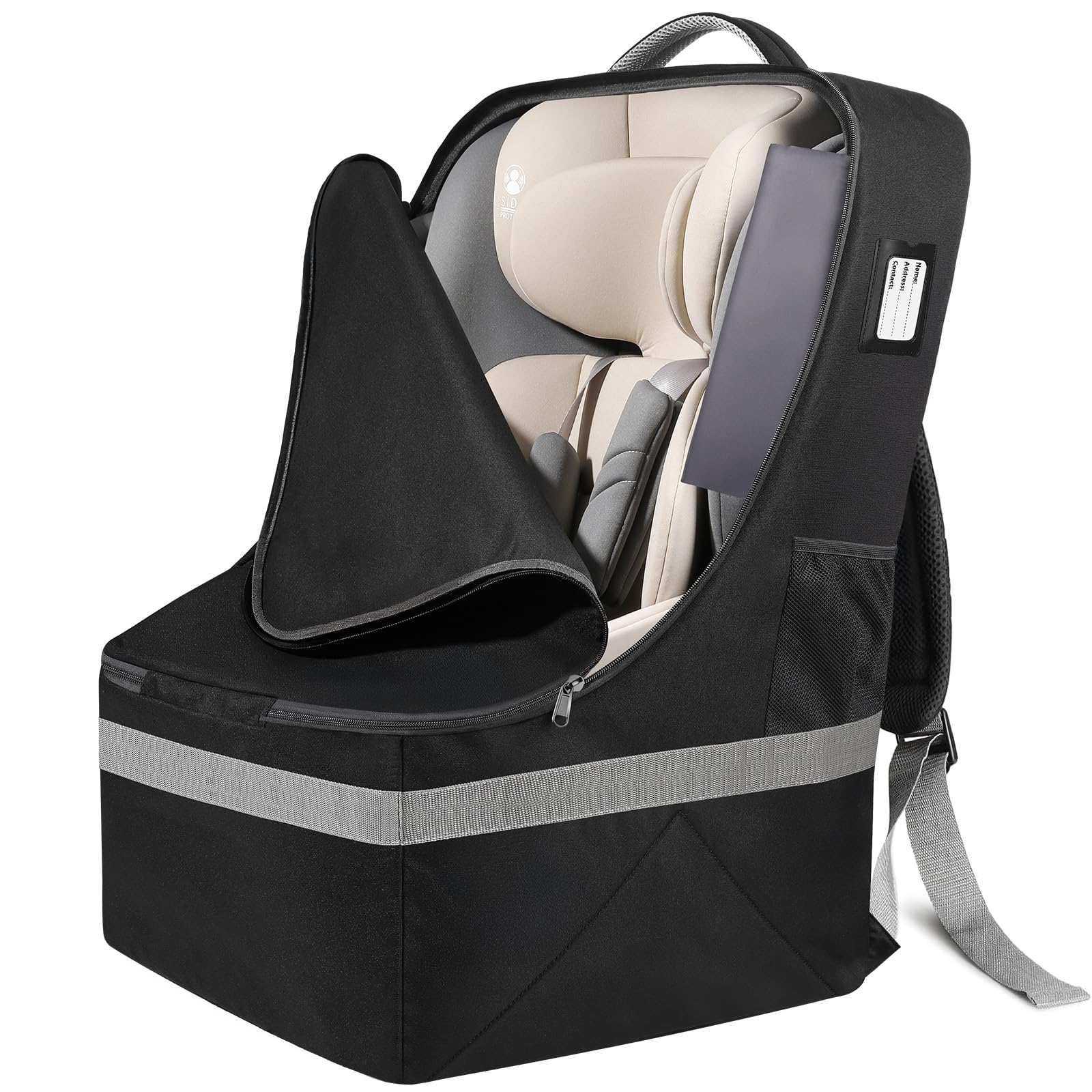 Padded Car Seat Travel Bag For Airplane: Backpack Car Seat Cover for Air Travel, Carseat Bag With Shoulder Strap for Infant Car 