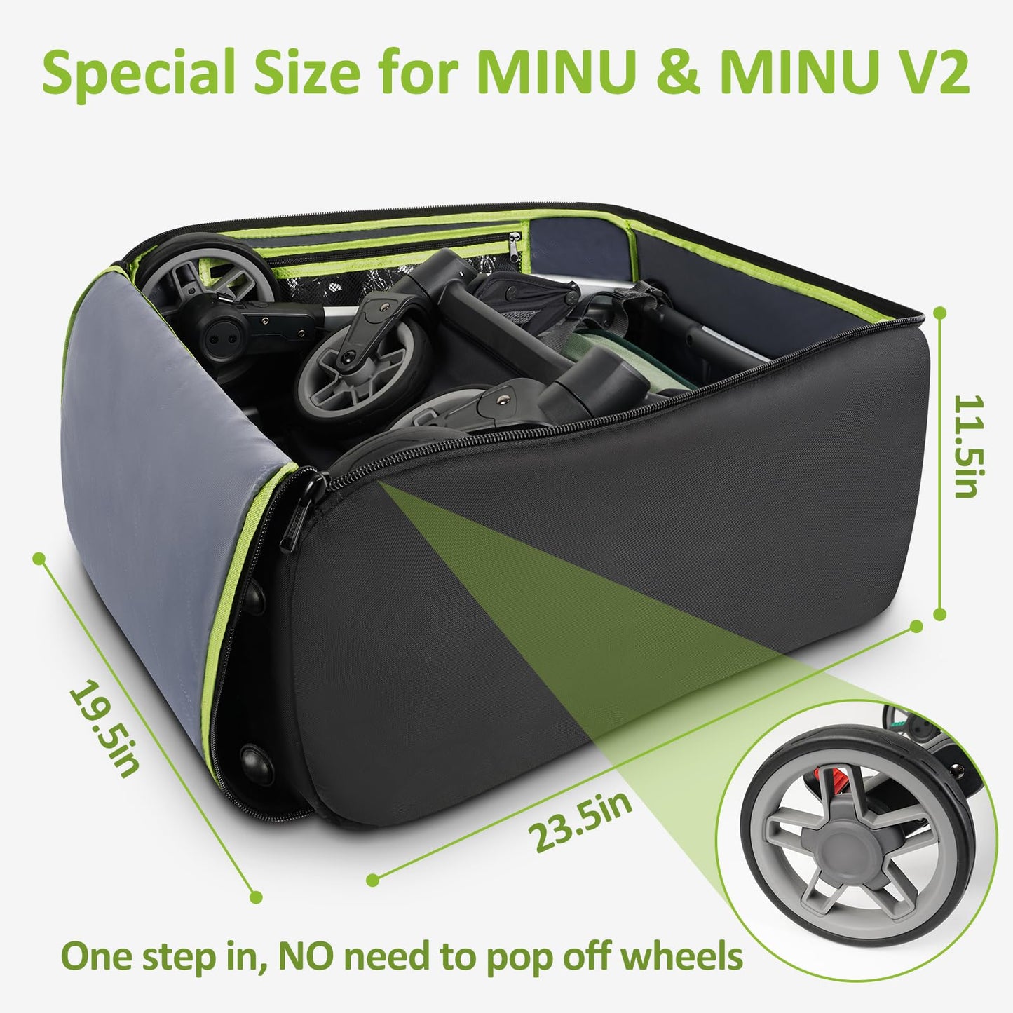 Yorepek Padded Stroller Bag For Airplane Travel Compatible With Uppababy Minu V2 And Minu,Stroller Gate Check Bag Backpack With