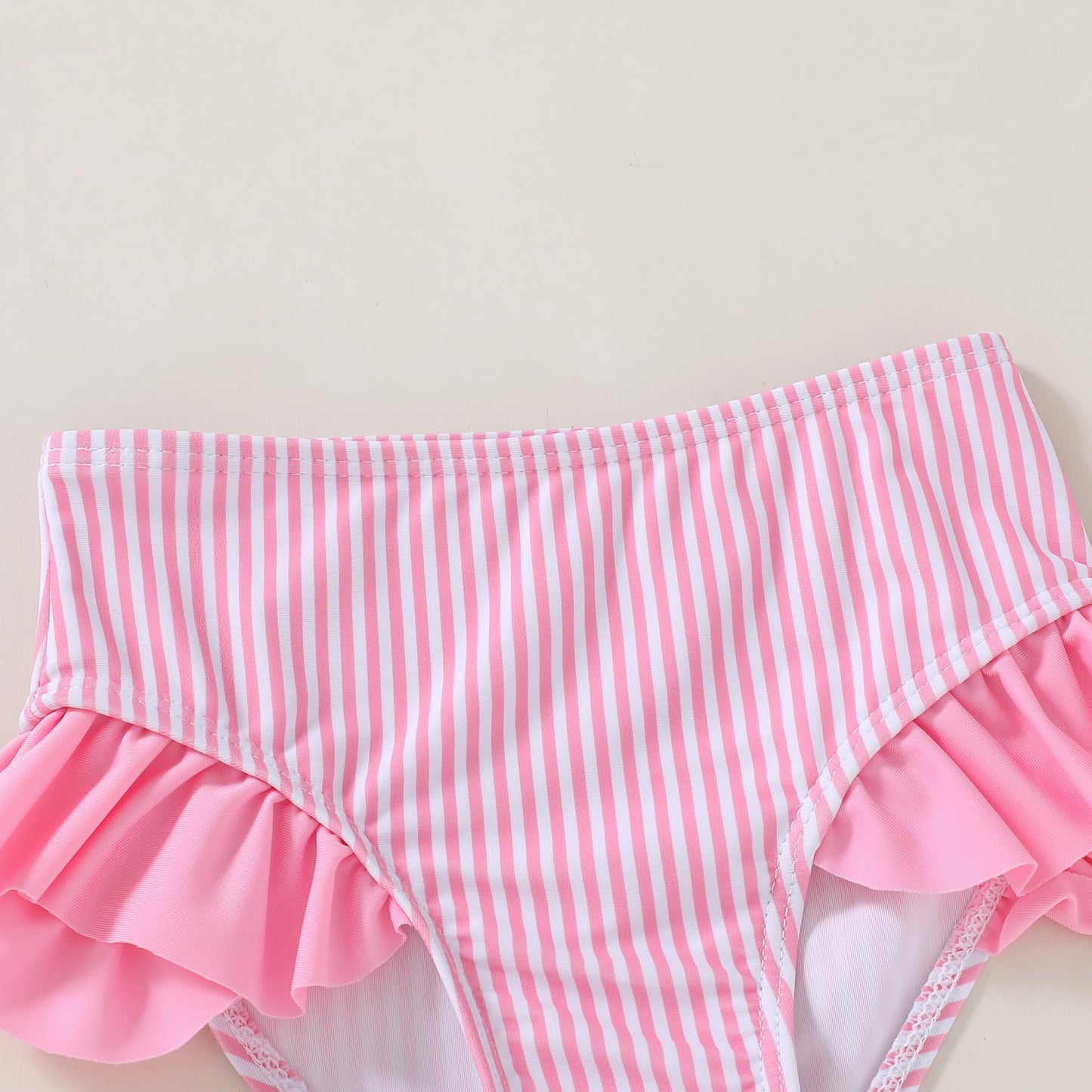 Younger Tree Toddler Girls Two Pieces Swimsuit Color Block Stripe Swimwear Summer Beach Bathing Suit 18M-5T(Pink 4-5T)