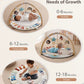 Blissful Diary Baby Play Gym & Activity Mat, 5 Developmental Zones Wooden Tummy Time Mat With 6 Detachable Sensory Toys For Moto
