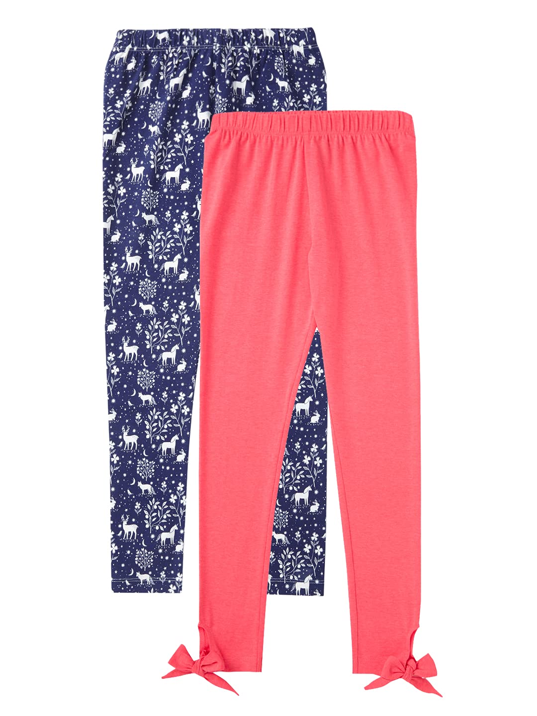 CuB McPAWS be curious Girls Regular Fit Rayon Leggings (GA21LGNPK2_Blue, Pink_4 Years5 Years)