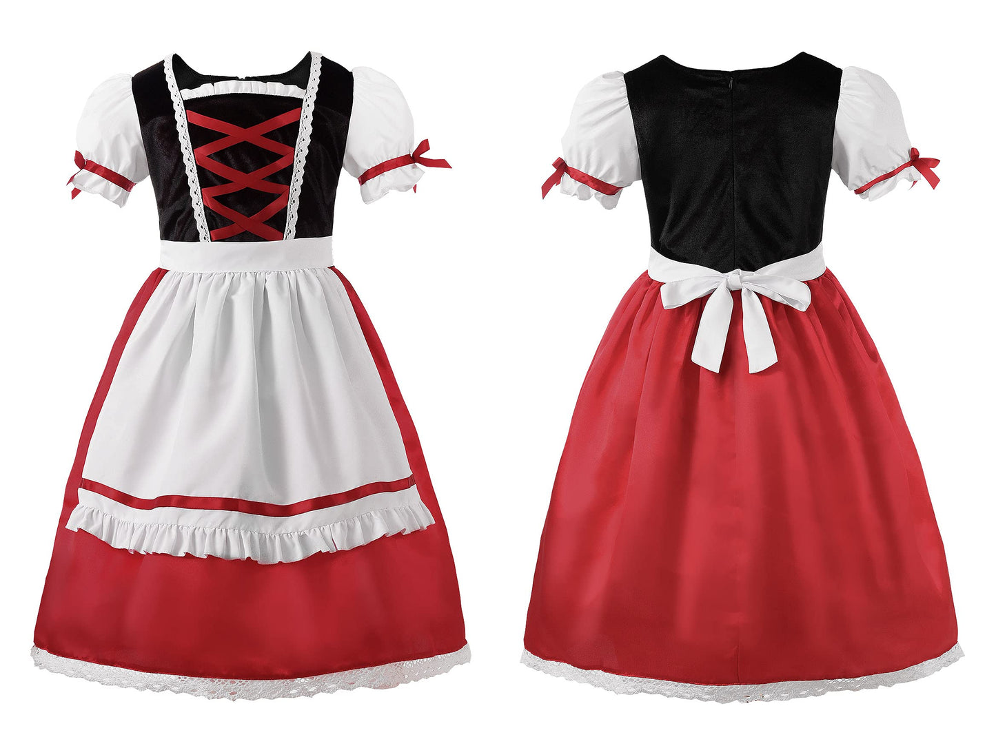 Reliparty Girls Costume For Girls Deluxe Costume Halloween Dress With Cloak,Apron, Bag, 120