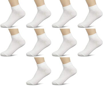 Mukhaksh MenS And WomenS Normal Ankle Length Socks (White, Free Size)  Pack Of 6 Pairs