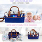 Baby Diaper Caddy Organizer Large With Shoulder Strap | Trendy Navy Blue Portable Nursery Storage Bin - Premium Quality Tote Bag