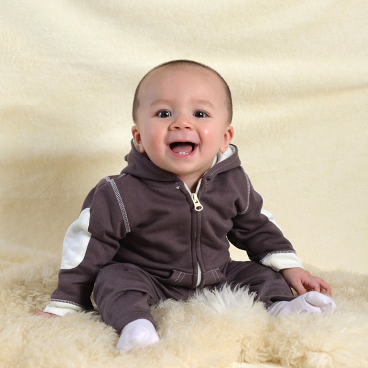 Babysoy Baby & Tot Boys' Fleece Zipper Hoodie Jacket - Indigo - 6-12 Months