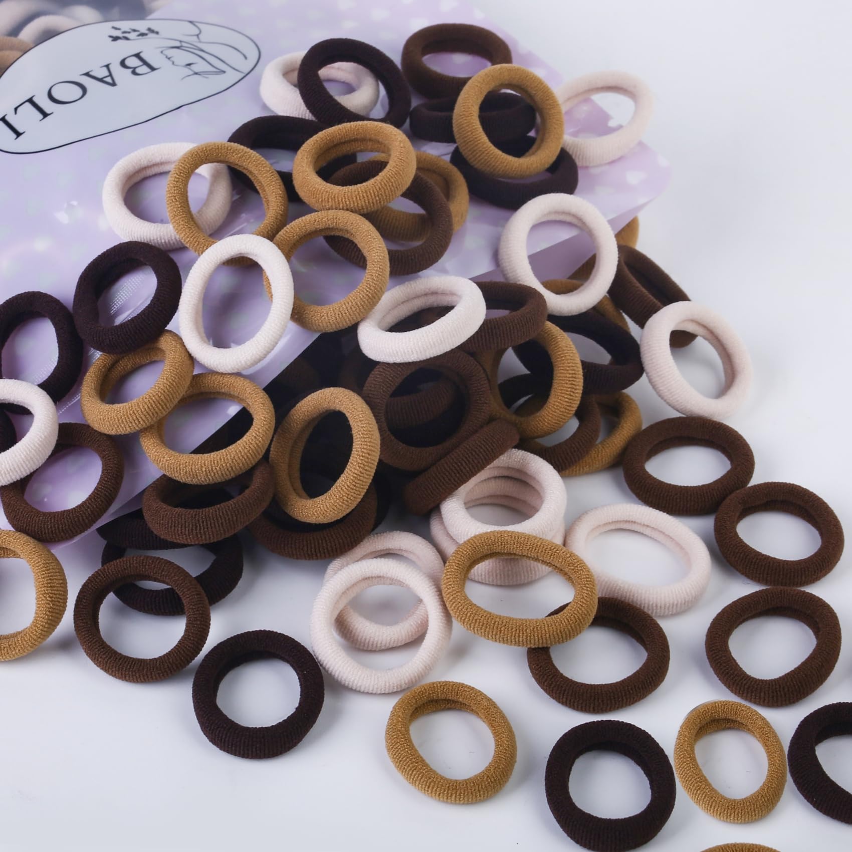 200PCS Girls Hair Ties for Toddler, Mini Kids Hair Ties for Baby Girl No Damage, Soft Small Hair Bands, Cotton Elastic Toddler P