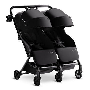 Mompush Lithe Double Stroller, Lightweight Side by Side Stroller for Newborn and Toddler, Easy Fold, Spacious Seats with Recline