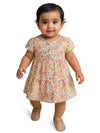 Nuego Pure Cotton Baby Girls Dresses With Floral Print, Short Sleeves ALine Midi Dress For Kids Casual Frock For Girls, Ultra S