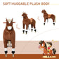 Qaba Kids Ride-on Walking Horse with Easy Rolling Wheels, Soft Huggable Body, & a Large Size for Kids 5-16 Years