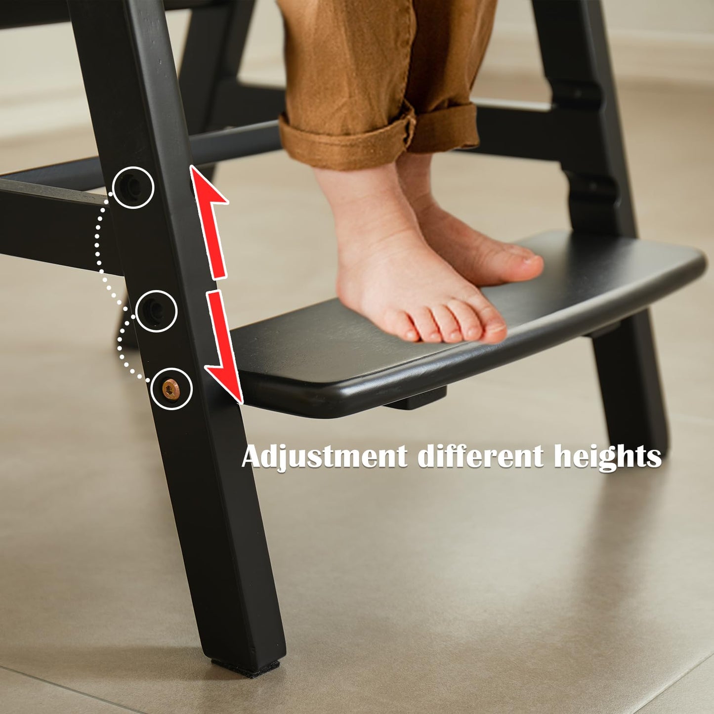 Leesinwing Solid Wood High Chairs For Toddlers,High Chair Grows With Kid For Dining, Study Chair For Children