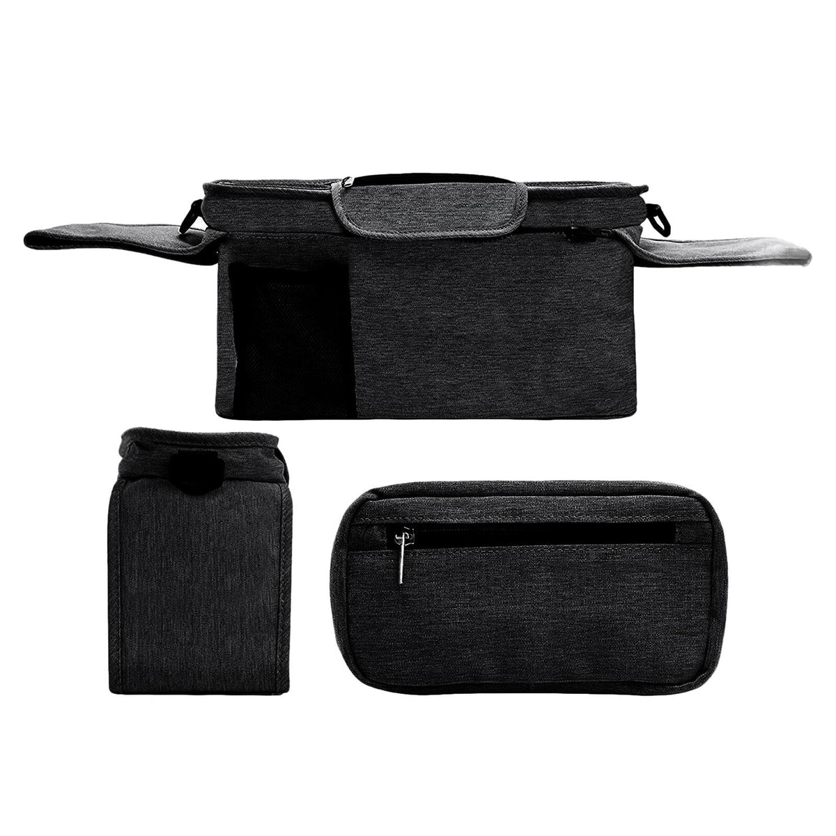 VELURA Stroller Organizer Shopping Bag Easy Clean Stroller Bag for Home Use Outside Black|1 Stroller Organizer|Organizers & Nets
