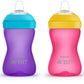 Philips AVENT My Grippy Spout Sippy Cup with Soft Spout and Leak-Proof Design, Pink/Purple, 10oz, 2pk, SCF801/22