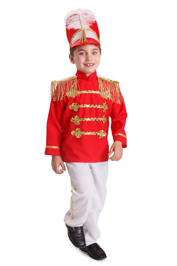 Dress Up America Drum Major Costume For Kids - Red Marching Band Uniform For Boys