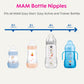 Mam Bottle Nipples Mixed Flow Pack - Fast Flow Nipple Level 3 And Extra Fast Flow Nipple Level 4, For Newborns And Older, Skinso