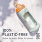 Hevea Plastic-Free Wide Neck Glass Baby Bottle With Sand Sleeve - Medium Flow Anti Colic Baby Bottles 3-24 Months - Bpa-Free, Si