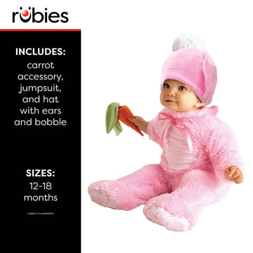 Rubies Baby'S Precious Little Rabbit Infant And Toddler Costume, Pink, 6-12 Months