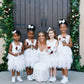 2Bunnies Girl Peony Lace Back A-Line Tiered Tutu Tulle Flower Girl Dress (No Applique White, 5)
