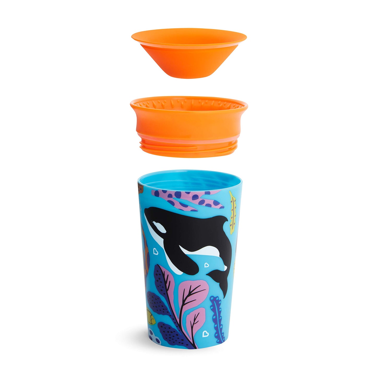 Munchkin Miracle 360 Wildlove Sippy Cup, 9 Ounce, 2 Pack, Polar Bear/Orca