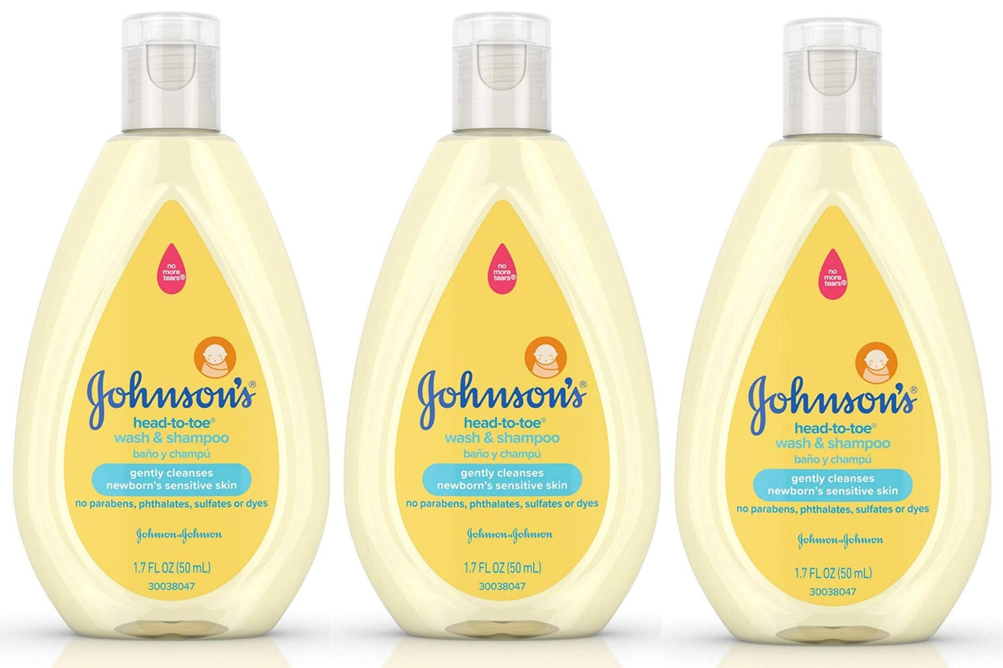 Johnsons Baby Head To Toe Wash And Shampoo 3 pack 1.7 Ounce Each