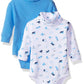Spasilk Baby Boys 2 Pack Turtleneck Long Sleeve Bodysuit For Newborns And Infants, Blue Plane, 18 Months