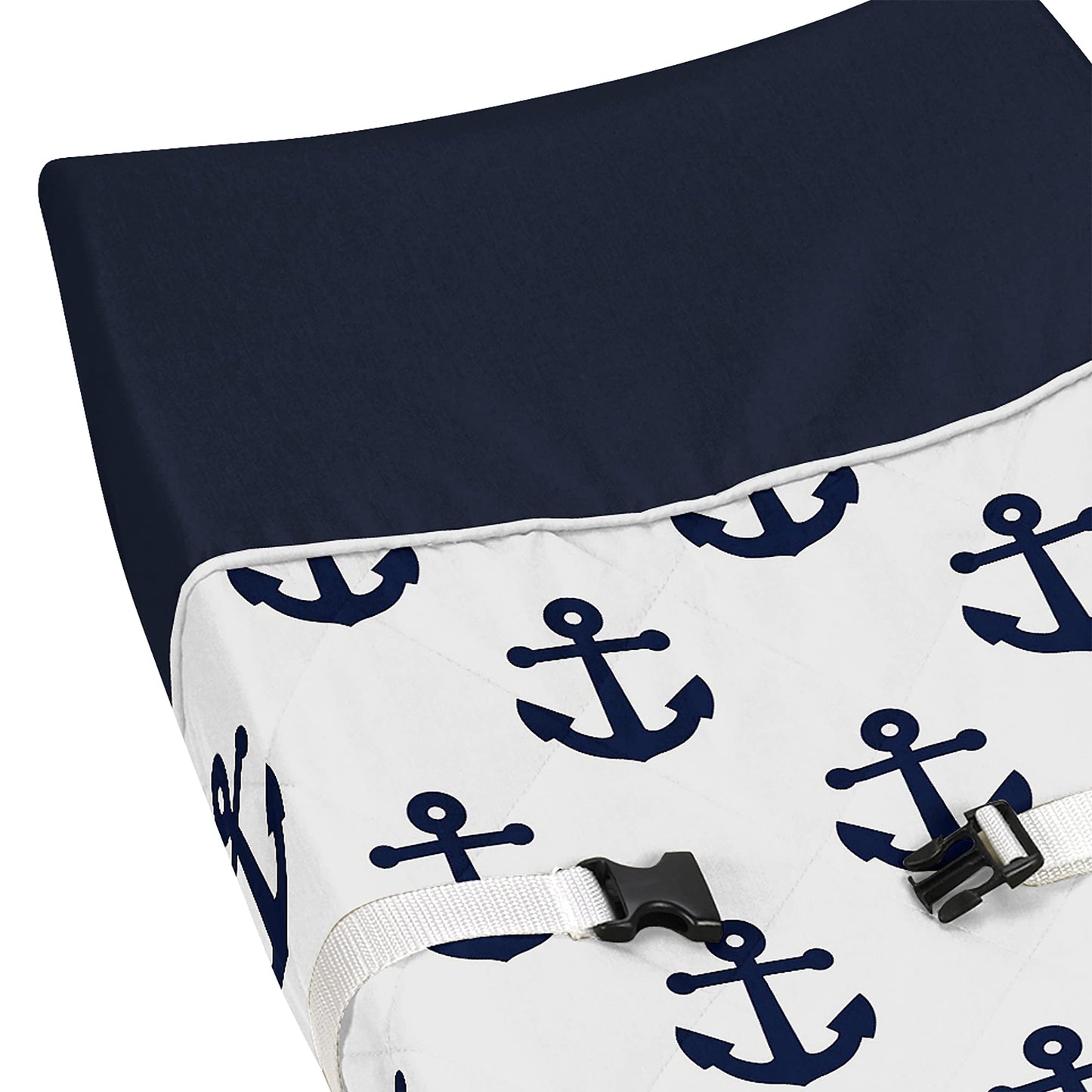 Sweet Jojo Designs Navy Blue White Anchors Boy Girl Baby Nursery Changing Pad Cover - Nautical Theme Ocean Sailboat Sea Marine S