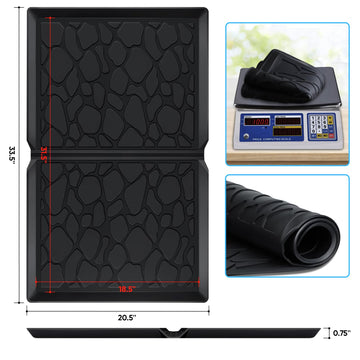 Myvikcar All Weather Mat For W2 Series, 30X16 Inch Foldable Silicone Stroller Wagon Floor Insert Pad With Two Hooks