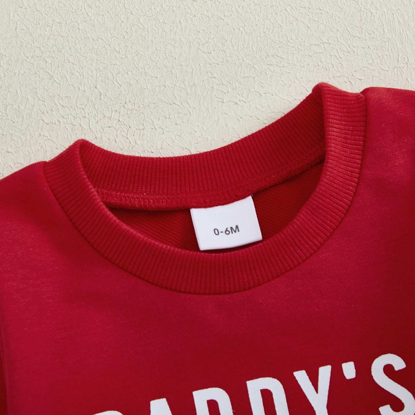 Nokpsedcb Baby Boy Girl Cute Letter Embroidery Long Sleeve Sweatshirt And Elastic Long Pants Toddler Valentine Outfits (Red Dadd