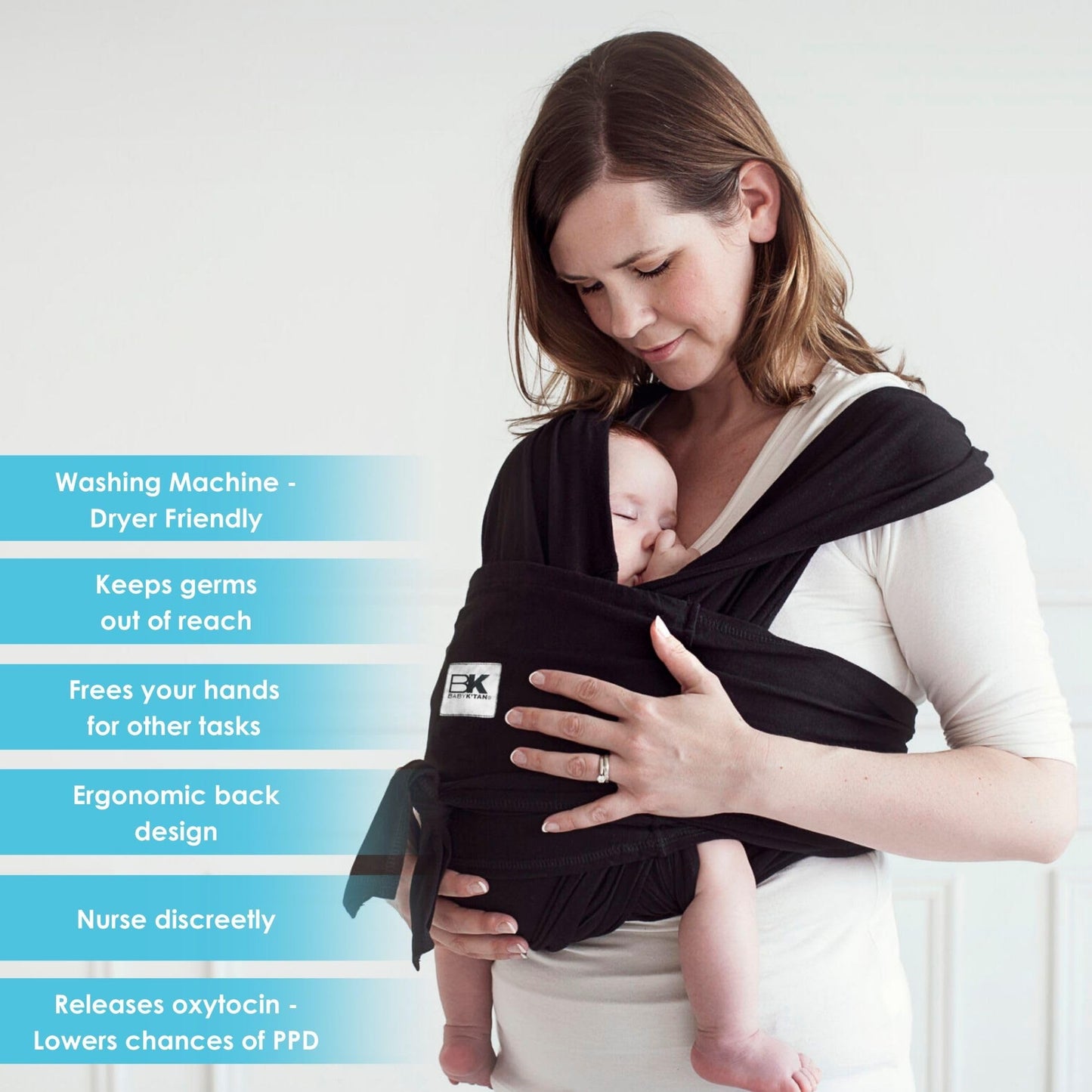 Original Baby K tan Baby Carrier: #1 Easy Pre-Wrapped, Soft, Slip-On, No Rings, No Buckles | 5 in 1 Baby Sling Gift | The Best