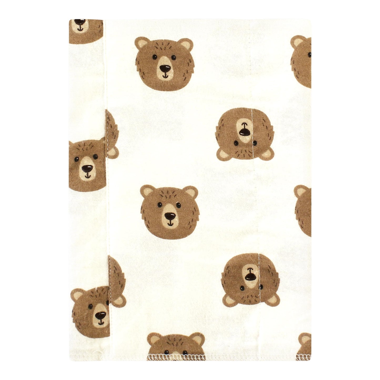 Hudson Baby Unisex Baby Cotton Flannel Burp Cloths, Brown Bear 7 Pack, One Size