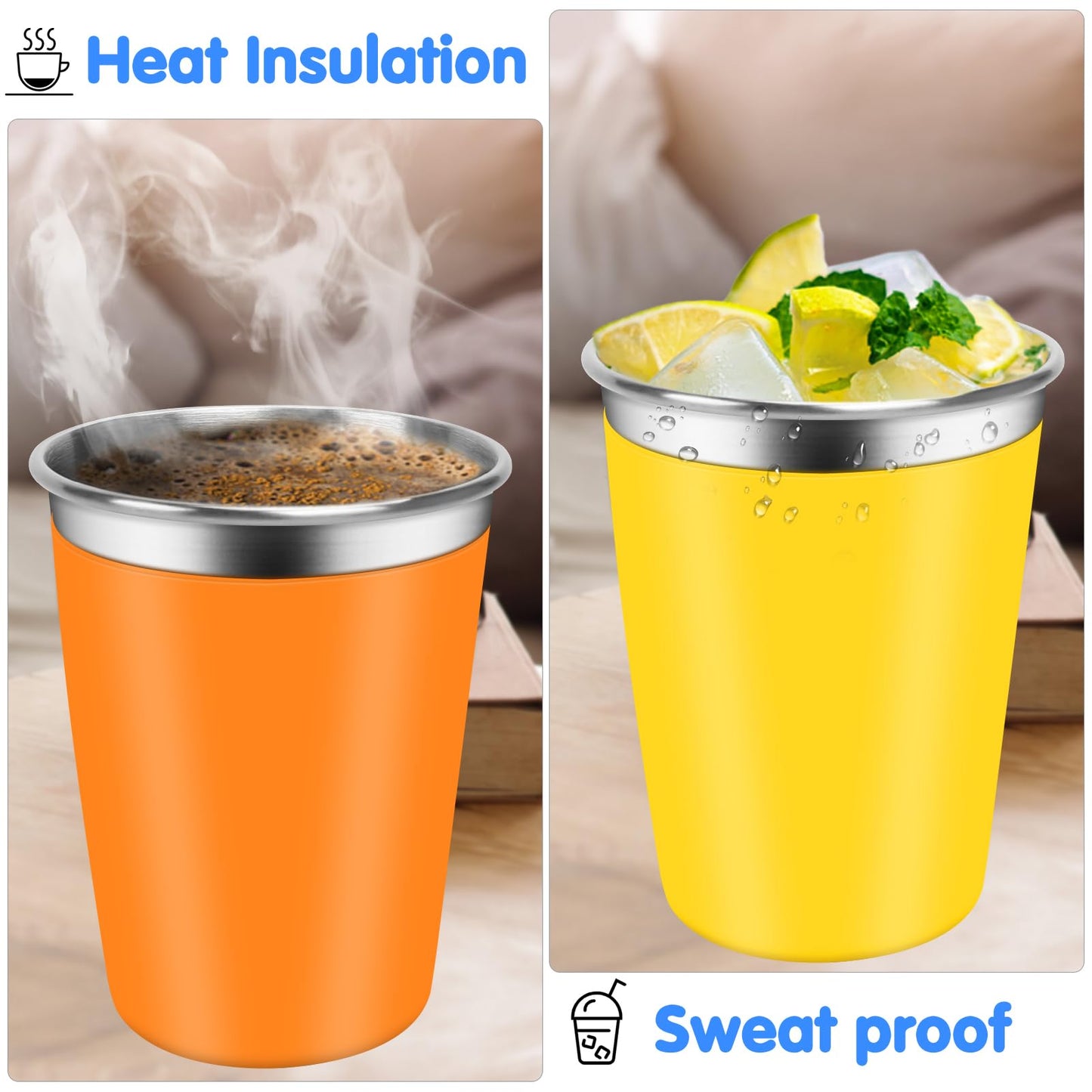Ewsnmata Kids Cups With Lids Spill Proof, Stainless Steel Sippy Cups With Sleeve, 12Oz Toddlers Straw Tumbler For School, 6 Pack
