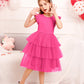 Arshiner Girl Dresses Toddler Ruffle Tutu Dress Cute Hot Pink Valentine Christmas Birthday Party Sundress 4-5 Years
