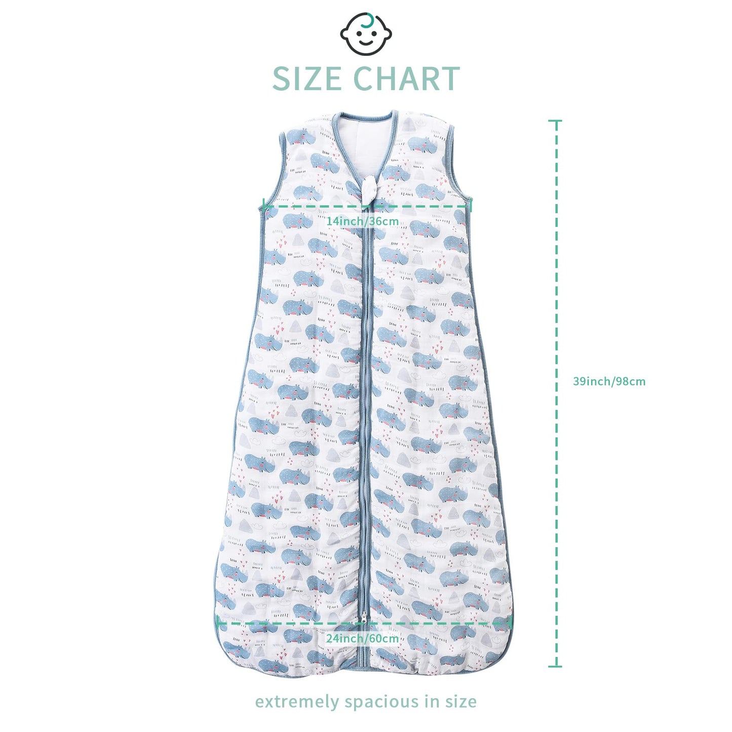 TADO MUSLIN Toddler Sleep Sack, 70% Rayon from Bamboo and 30% Cotton Baby Wearable Blanket Winter 2.5 TOG Sleeping Sacks Warm So