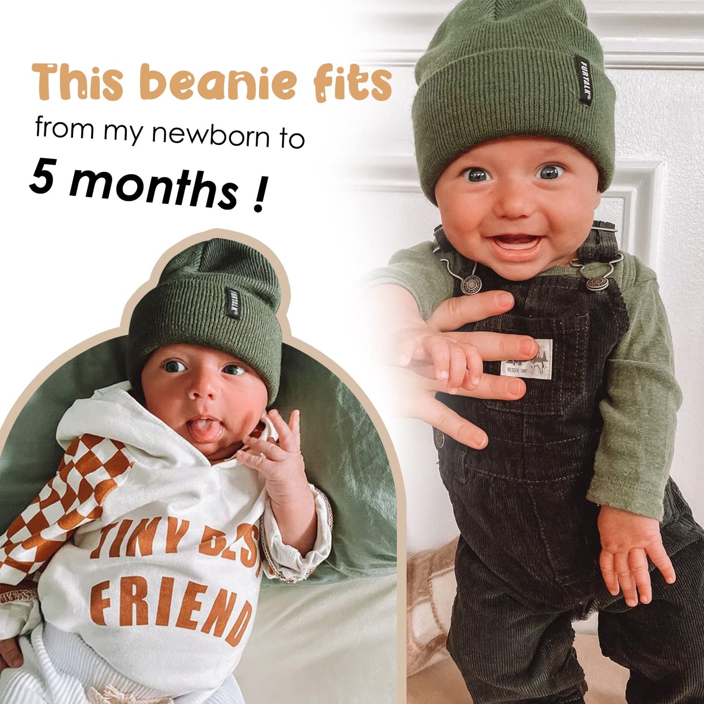 Furtalk Toddler Beanie Baby Boys Girls Beanies Kids Knit Winter Hats For 0-8 Years Green