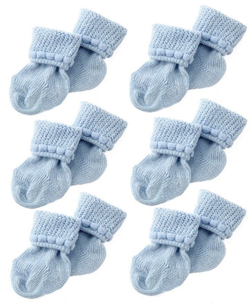 Nurses Choice Blue Newborn Baby Socks Includes 6 Pairs Of Cotton Socks