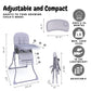 Bicystar Foldable Baby High Chair With Easy Clean Double-Layer Tray, Adjustable Foot Rest, Safety First 5 Point Harness, Compact