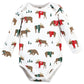 Hudson Baby Unisex Baby Cotton Long-Sleeve Bodysuits, Moose Be Christmas, 6-9 Months