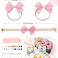 Jollybows 20Pcs Baby Girls Nylon Hair Bows Headbands Linen Bands Elastic Accessories For Baby Girls Infants Preemie And Newborn