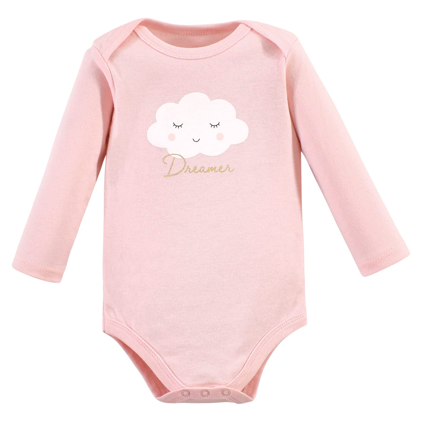 Hudson Baby Unisex Baby Cotton Long-Sleeve Bodysuits, Dreamer, 3-6 Months