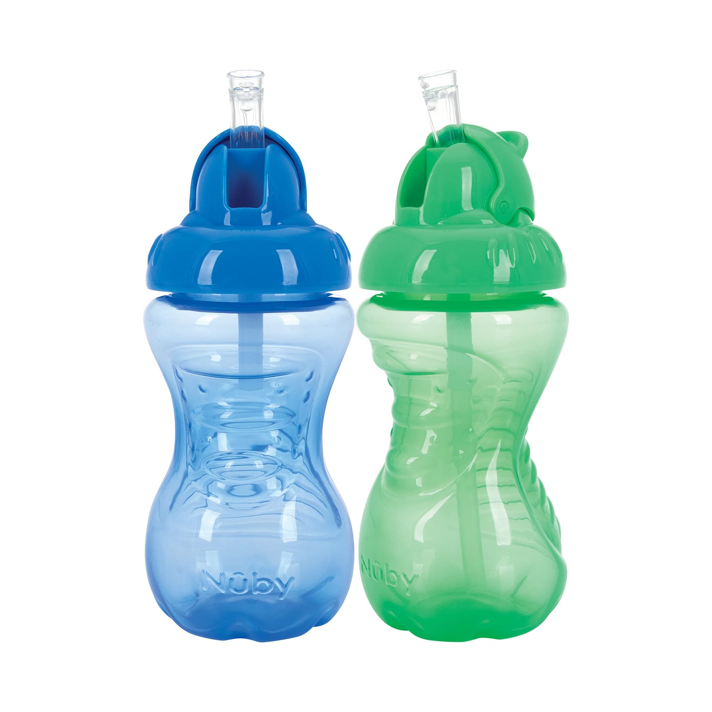 Nuby 2-Pack No-Spill Flip-It Cups, 10 Ounce, Colors May Vary