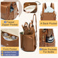 Miss Fong Diaper Bag Backpack Baby Diaper Bag For Girls And Boys, Leather Diaper Bag Backpack Diaper Bag Purse With 13 Pockets D