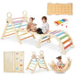Pikler Triangle Set For Kids, 8 In 1 Colorful Montessori Large Climbing Toys For Toddlers 1-6 Inside With Ramp, Arch And Foldabl