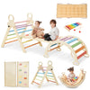 Pikler Triangle Set For Kids, 8 In 1 Colorful Montessori Large Climbing Toys For Toddlers 1-6 Inside With Ramp, Arch And Foldabl