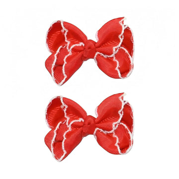 3 Inch Hair Bows for Girls Alligator Clips Grosgrain Ribbon Solid Color Hair Accessories for Little Teen Toddler Girls Kids (Red